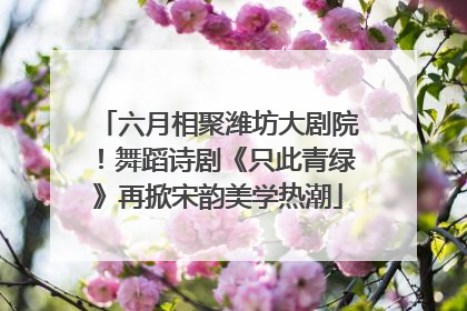 六月相聚潍坊大剧院！舞蹈诗剧《只此青绿》再掀宋韵美学热潮
